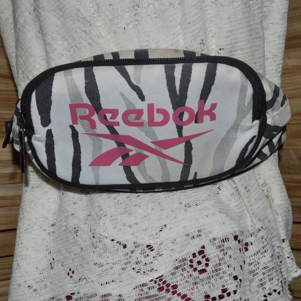 Reebok Fanny Pack Waist Pack Zebra Stripe Adjustable Strap